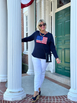 LULU-B NAVY FLAG SWEATER LULU-B