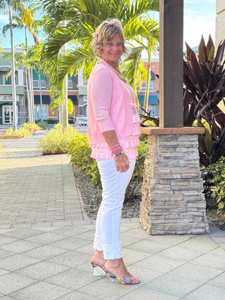 PEYTON CLEAR PINK SHRUG LULU-B