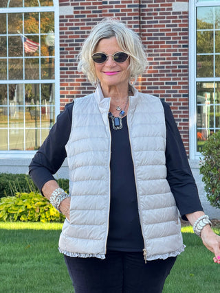 LULU-B SILVER SHORT PUFFER VEST LULU-B