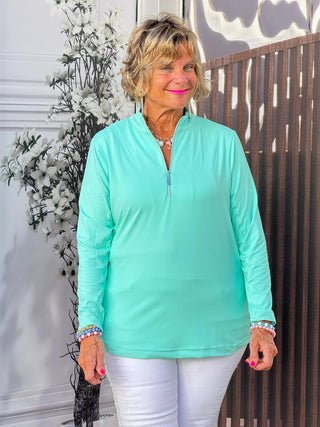 MINT ZIPPER TOP - Cathys Place