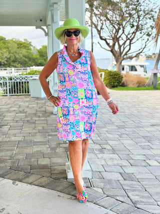 SANDY BEACH COLOR RUFFLE DRESS LULU-B