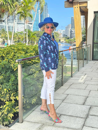 LULU B MIDNIGHT REEF FULL ZIPPER JACKET LULU-B