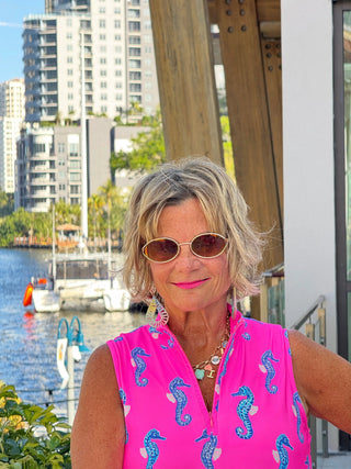 LULU B SEAHORSE BAY MIDI SLEEVELESS 1/4 ZIP MAXI DRESS LULU-B