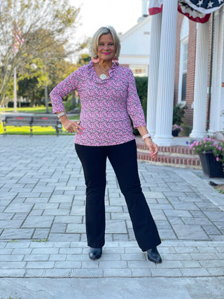 AUBREY RUFFLE TOP LULU-B