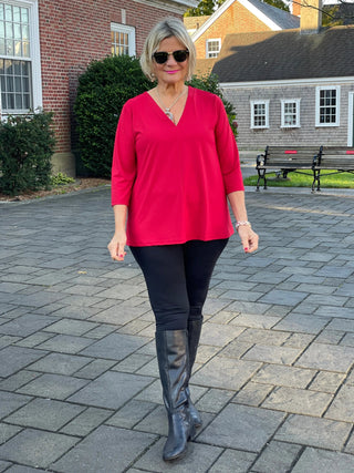 LULU-B RED TAILORED V SLEEVE LULU-B