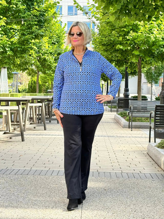 LULU-B SHADES OF BLUE HALF ZIPPER LULU-B