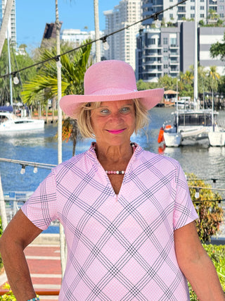 LULU B PINK CHIC HALF ZIPPER SHORT SLEEVE DRESS LULU-B