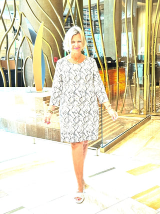 HOLIDAY WINTER WHITE WHITE SLEEVE DRESS LULU-B