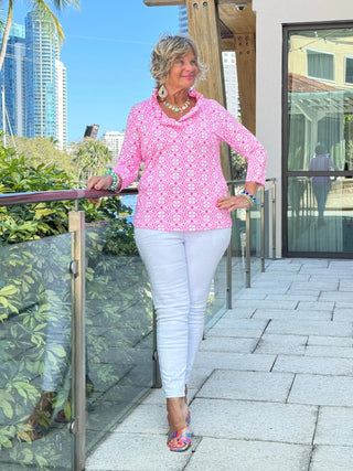 LULU B TROPIC PETALS RUFFLE TOP LULU-B