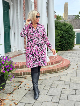 LULU-B SIZZLE PINK ZIPPER DRESS LULU-B