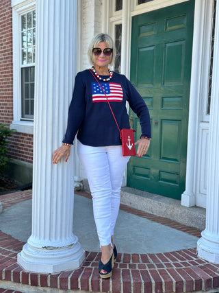 LULU-B NAVY FLAG SWEATER LULU-B