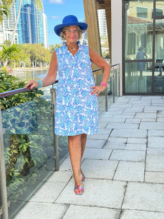 LULU B CORAL BREEZE RUFFLE DRESS LULU-B