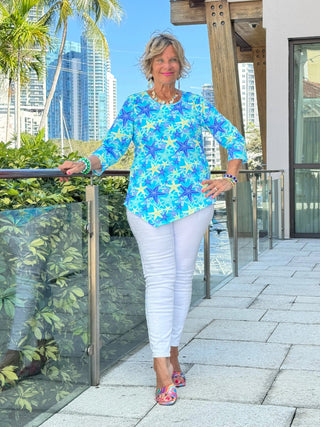 LULU B STARFISH SPLASH ASYMMETRIC TOP LULU-B