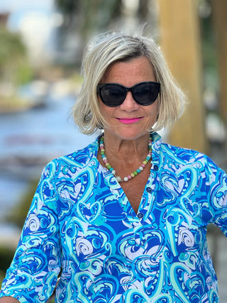 BLUE DREAMING HEARTS TUNIC LULU-B
