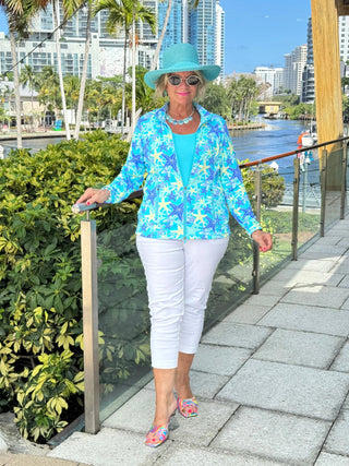 LULU B STARFISH SPLASH FULL ZIPPER JACKET LULU-B