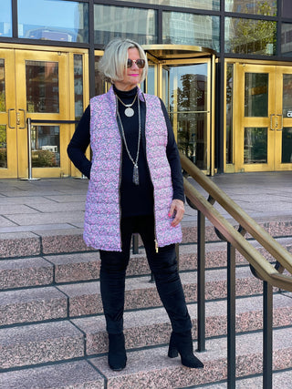 AUBREY PINK PUFFER VEST LULU-B