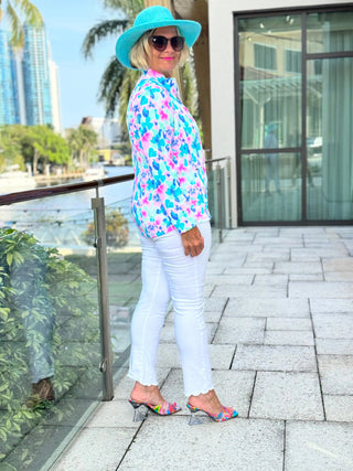 PINK PETALS FULL ZIPPER LULU-B