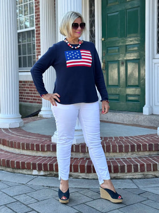 LULU-B NAVY FLAG SWEATER LULU-B