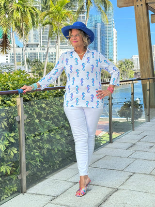 LULU B SHORELINE CHARM ZIPPER TOP LULU-B