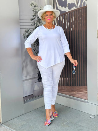 WHITE ASYMMETRIC TOP LULU-B