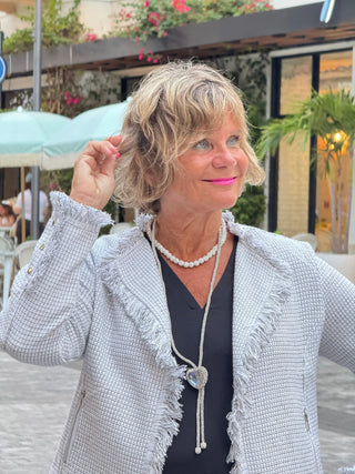 LULU-B CITY LIMIT CREAM FRINGE JACKET LULU-B