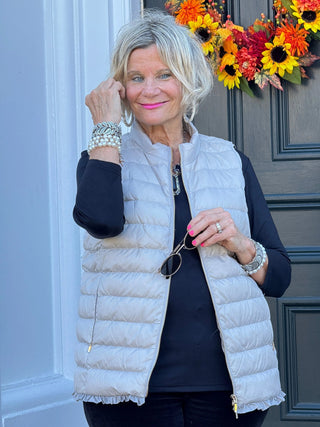 LULU-B SILVER SHORT PUFFER VEST LULU-B
