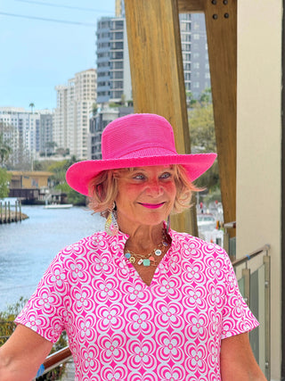 LULU B TROPIC PETALS MIDI SLEEVELESS 1/4 ZIP MAXI DRESS LULU-B