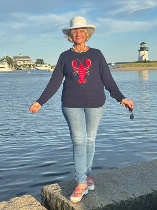 NAVY LOBSTER SWEATER Cathys Place