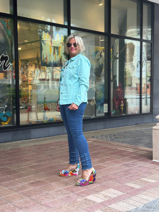 LULU-B SOUTH BEACH NAVY DENIM ANKLE PANT LULU-B