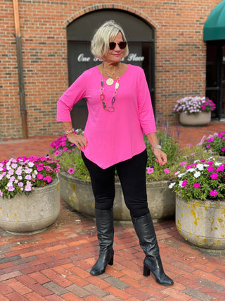 LULU-B HOT PINK ASYMMETRIC TOP LULU-B