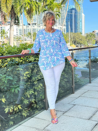 LULU B CORAL BREEZE ASYMMETRIC TOP LULU-B