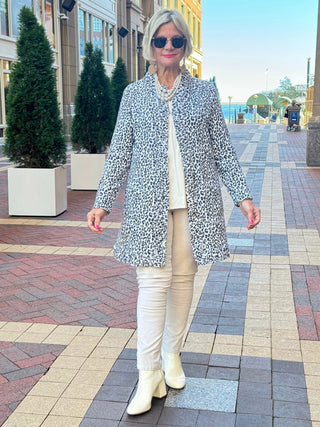 LULU-B CREAM LEOPARD CASHMERE CARDIGAN LULU-B