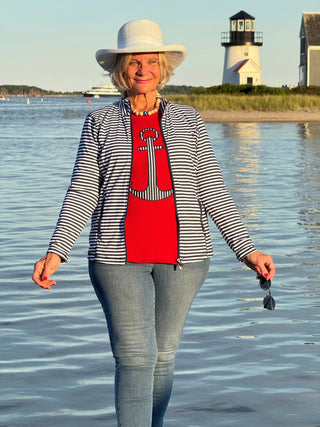 RED  NAVY STRIPED ANCHOR LULU-B