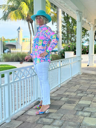 SANDY BEACH COLOR HALF ZIPPER LULU-B