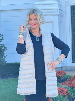 LULU-B SILVER PUFFER VEST LULU-B