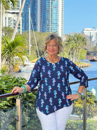 LULU B MIDNIGHT REEF ASYMMETRIC TOP LULU-B