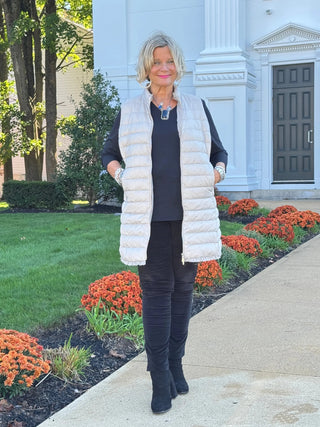 LULU-B SILVER PUFFER VEST LULU-B