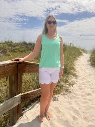 LULU-B SCALLOP WHITE SHORTS LULU-B