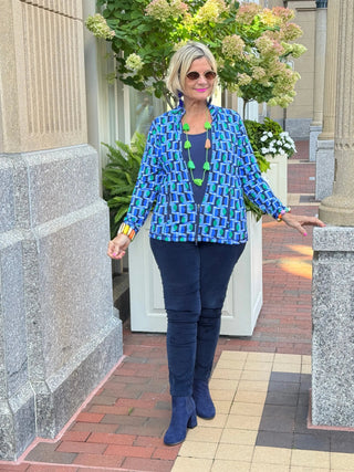 Lulu B Seaport Geo Full Zipper Jacket LULU-B