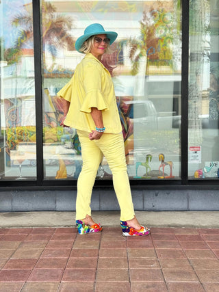 Ethyl The End Yellow Game Pant - Gloss ETHYL JEANS