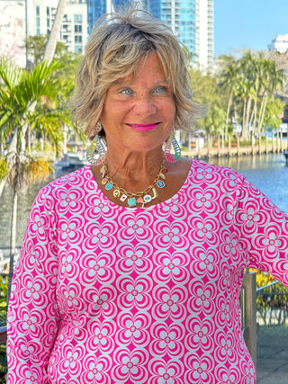 LULU B TROPIC PETALS ASYMMETRIC TOP LULU-B