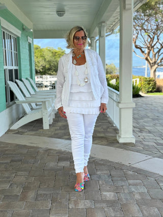 LULU-B SOUTH BEACH WHITE ANKLE JEAN LULU-B