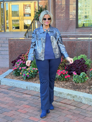Navy Metallic Jacket Cathys Place