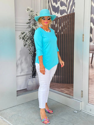 LULU-B AQUA ASYMMETRIC TOP LULU-B