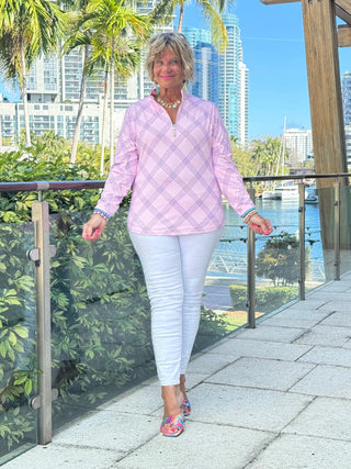 LULU B PINK CHIC ZIPPER TOP LULU-B
