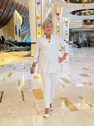 LULU-B WHITE GOLD TUNIC LULU-B