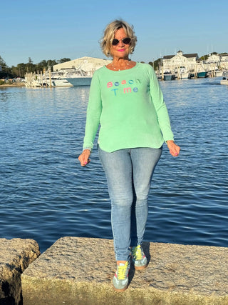 LULU-B MINT BEACH TIME SWEATER LULU-B