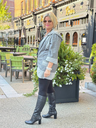 Hoodie Tunic with Contrast Bind Cathys Place