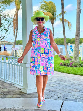 SANDY BEACH COLOR RUFFLE DRESS LULU-B