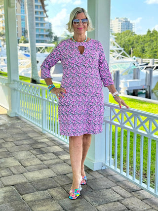 LULU-B AUBREY PINK KEYHOLE DRESS LULU-B